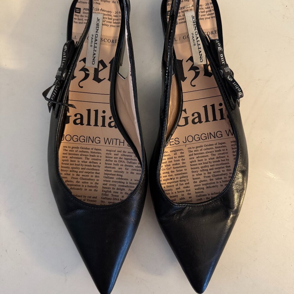 John Galliano  Leather Slingback Flats